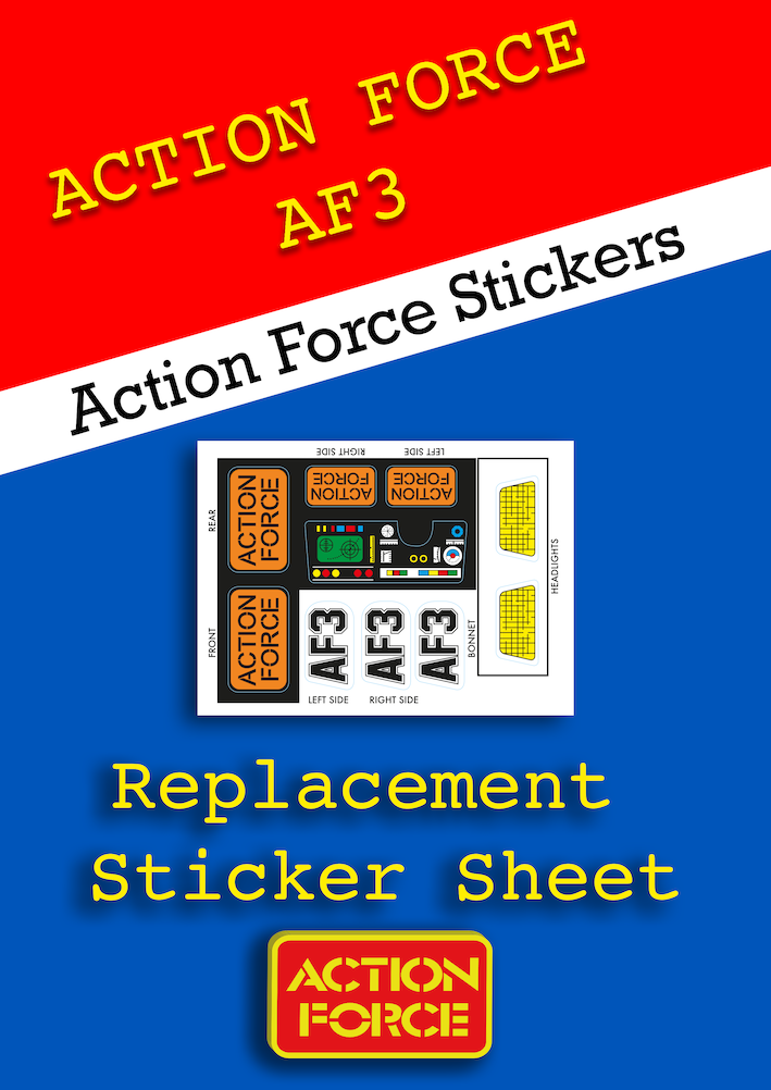 Vintage Action Force - AF3 - Sticker Sheet Replacement - Palitoy