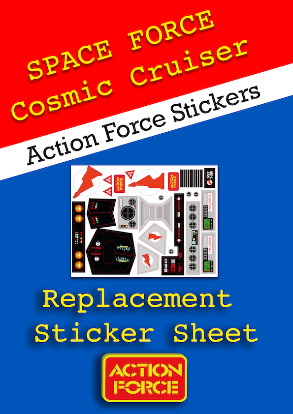 Vintage Action Force - Cosmic Cruiser - Space Force - Sticker Sheet Replacement - Palitoy