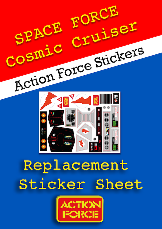 Vintage Action Force - Cosmic Cruiser - Space Force - Sticker Sheet Replacement - Palitoy