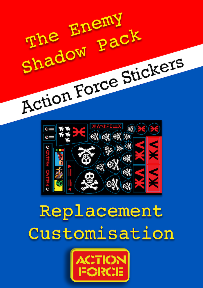 Vintage Action Force - Red Shadows Enemy Pack Sticker Sheet - Custom Replacement - Palitoy