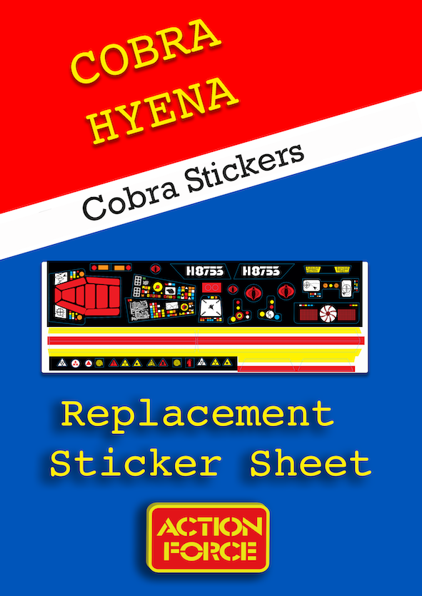 Vintage Action Force - Hyena - Cobra - Sticker Sheet Replacement - Palitoy