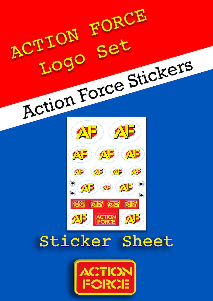Vintage Action Force - AF Logo Set - Custom Stickers - Palitoy