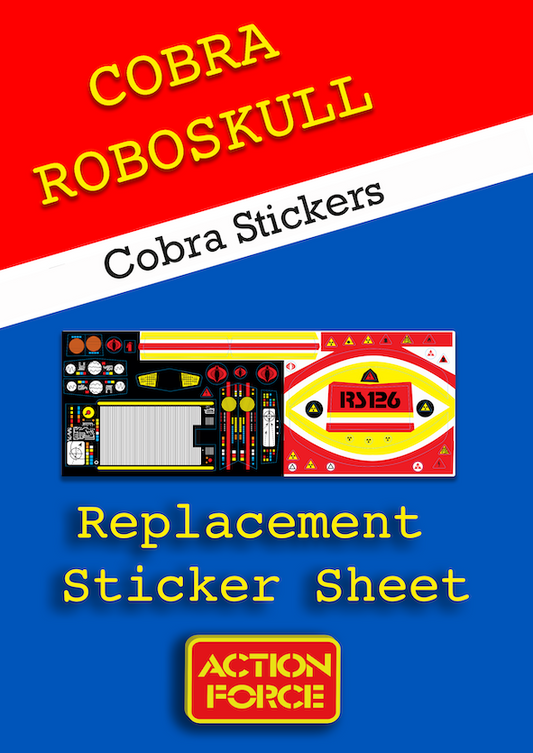 Vintage Action Force - Roboskull - Cobra - Sticker Sheet Replacement - Palitoy