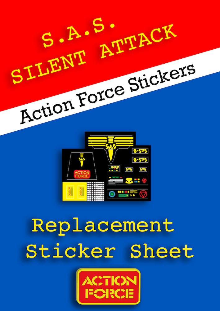 Vintage Action Force - Silent Attack - SAS - Sticker Sheet Replacement - Palitoy