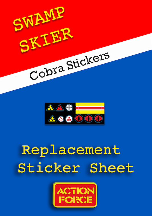 Vintage Action Force - Swamp Skier - Cobra - Sticker Sheet Replacement - Palitoy