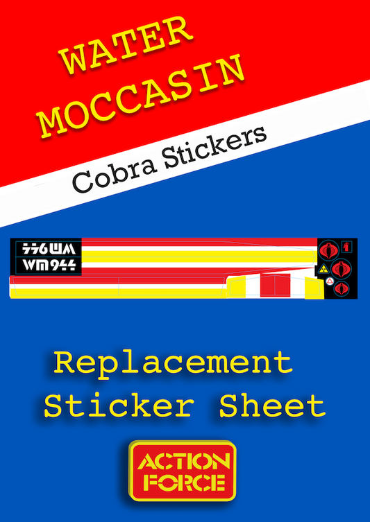 Vintage Action Force - Water Moccasin - Cobra - Sticker Sheet Replacement - Palitoy