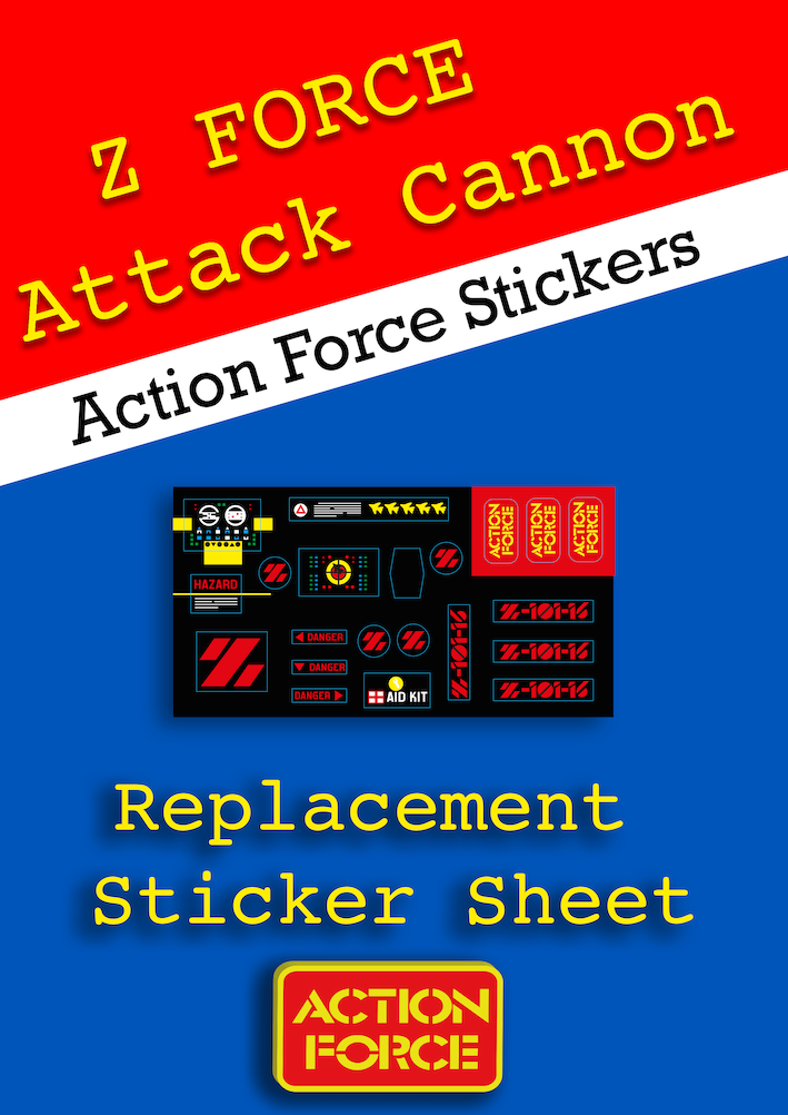 Vintage Action Force - Z Force Attack Cannon Sticker Sheet Replacement ...