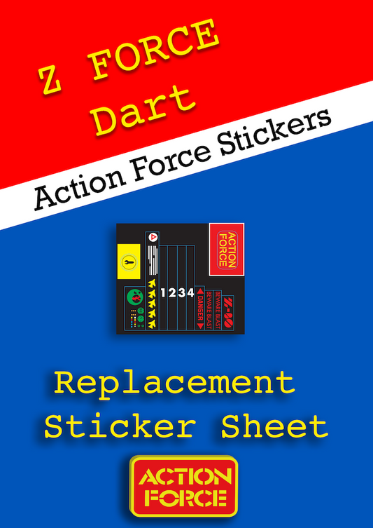 Vintage Action Force - Z Force Dart Sticker Sheet Replacement - Palitoy