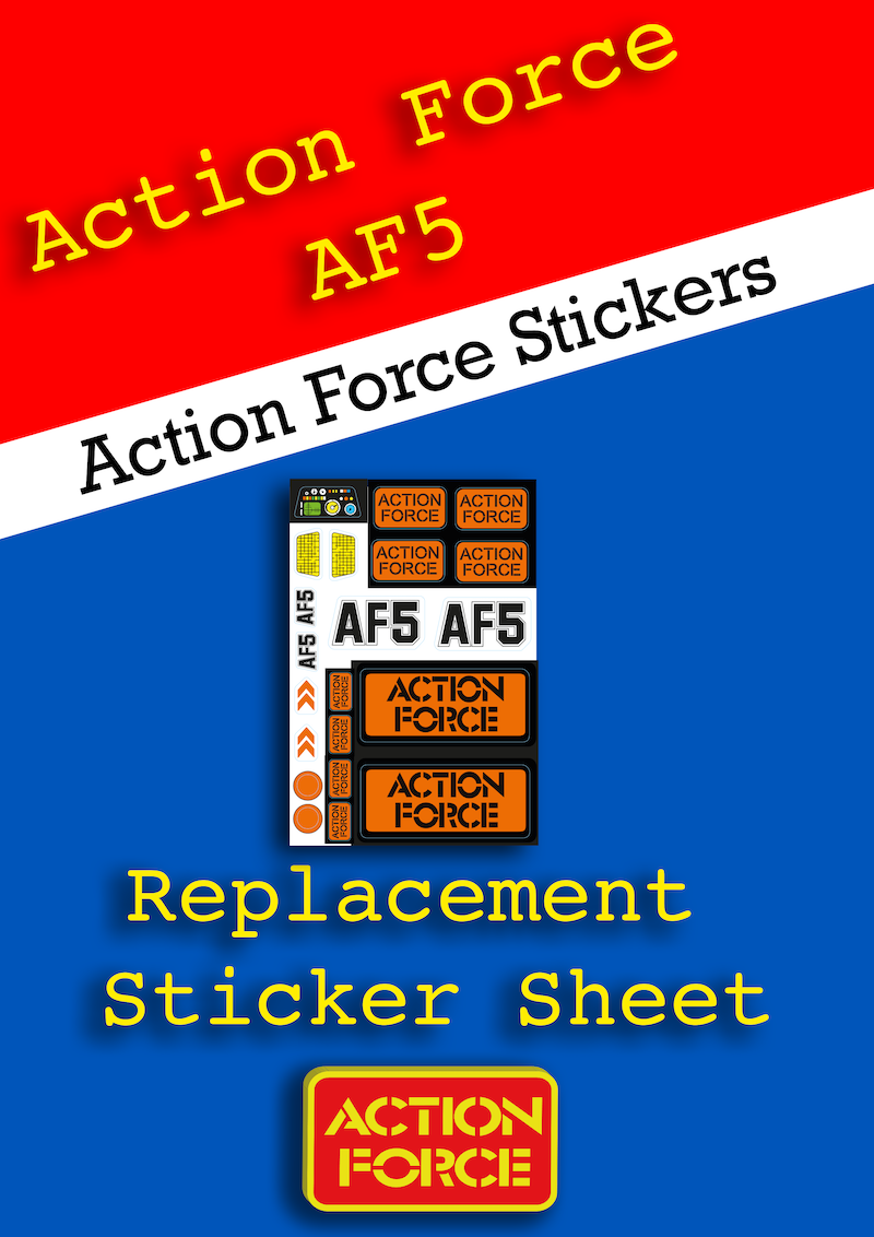 Vintage Action Force - AF5 - Sticker Sheet Replacement - Palitoy