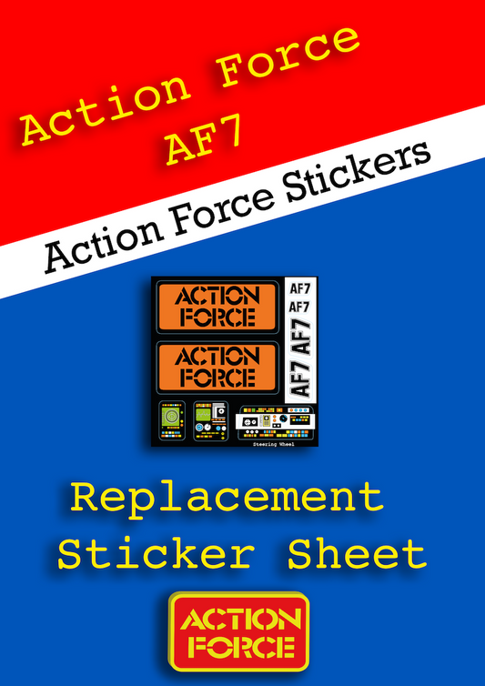 Vintage Action Force - AF7 - Sticker Sheet Replacement - Palitoy