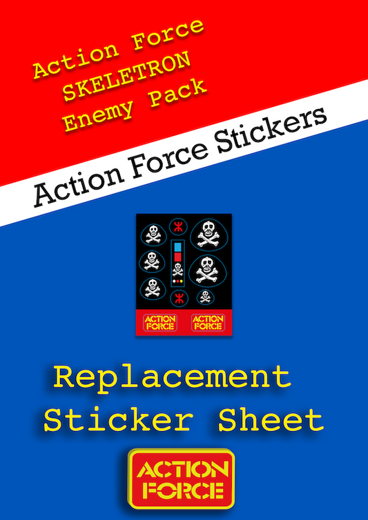 Vintage Action Force - Skeletron - Enemy Pack Sticker Sheet Replacement - Palitoy