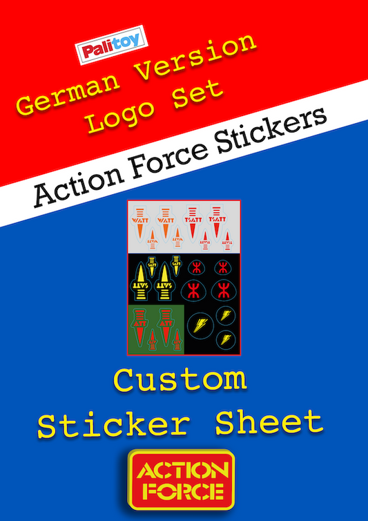 Vintage Action Force - German Variant Stickers TSATT ATT WATT SATT Terror - Sticker Sheet Replacement - Palitoy