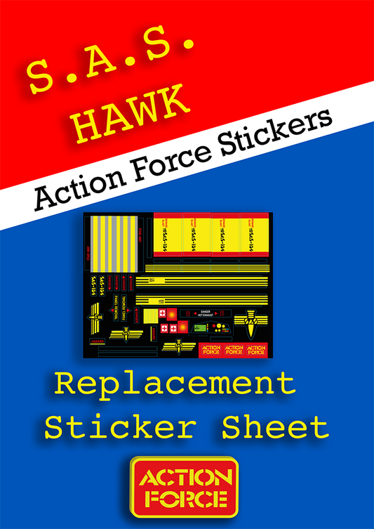 Vintage Action Force - Hawk - SAS - Sticker Sheet Replacement - Palitoy