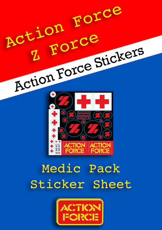 Vintage Action Force - Medic Pack - Z Force  Sticker Sheet - Palitoy