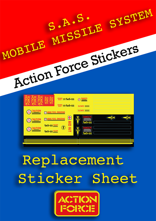 Vintage Action Force - MMS - Mobile Missile System - SAS - Sticker Sheet Replacement - Palitoy