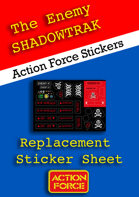 Vintage Action Force - Shadowtrak - The Enemy - Sticker Sheet Replacement - Palitoy