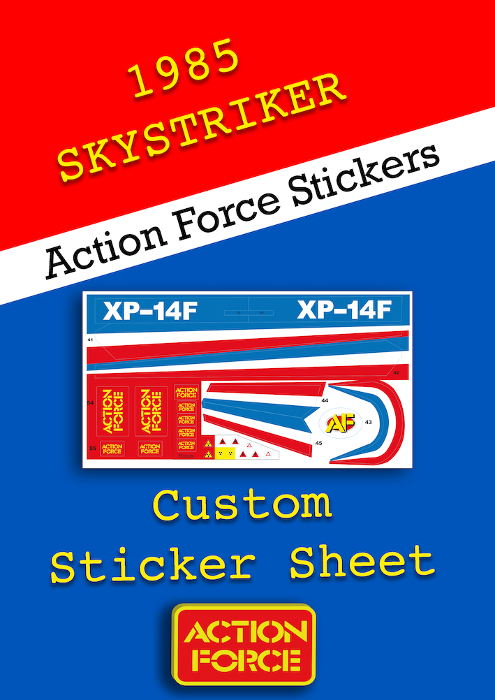 Vintage Action Force - Skystriker - Sticker Sheet Replacement - Palitoy