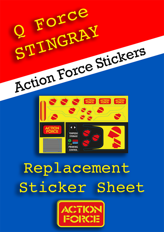 Vintage Action Force - Stingray - Q Force - Sticker Sheet Replacement - Palitoy