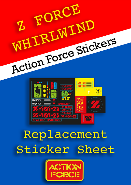 Vintage Action Force - Whirlwind - Z Force - Sticker Sheet Replacement - Palitoy