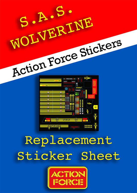 Vintage Action Force - Wolverine - SAS - Sticker Sheet Replacement - Palitoy