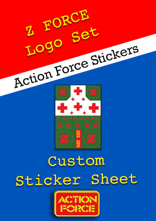 Vintage Action Force - Z Force Logo Pack - Custom Sticker Sheet Replacement - Palitoy