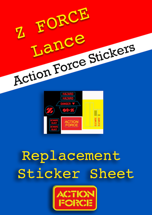 Vintage Action Force - Z Force Lance Sticker Sheet Replacement - Palitoy