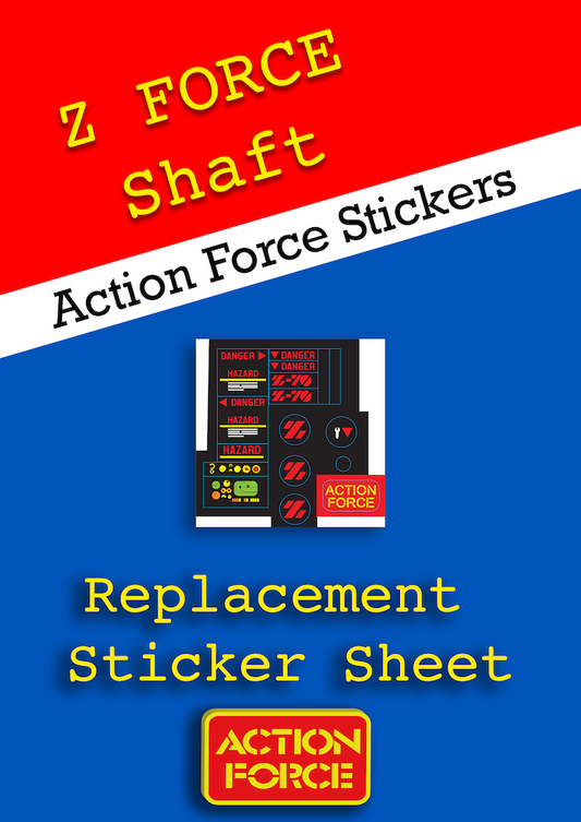 Vintage Action Force - Z Force Shaft Sticker Sheet Replacement - Palitoy