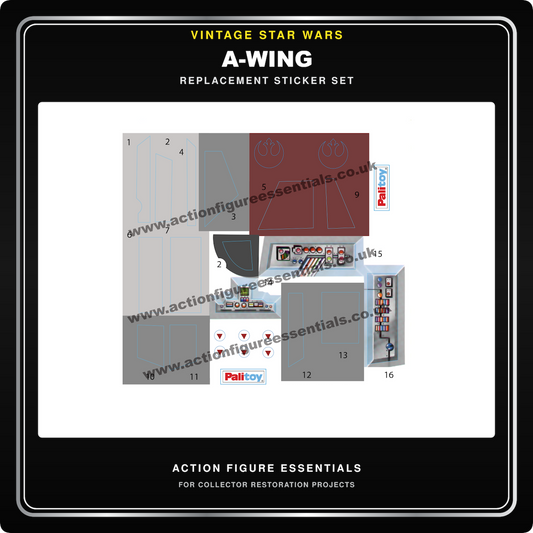 Vintage Star Wars A-Wing ROTJ-Inspired Replacement Sticker Sheet