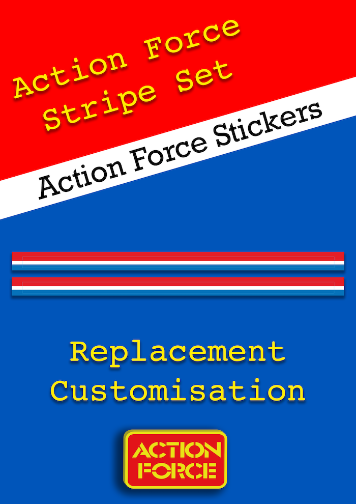 Vintage Action Force - Stripes Red White Blue - GI Joe - Custom Replacement - Palitoy