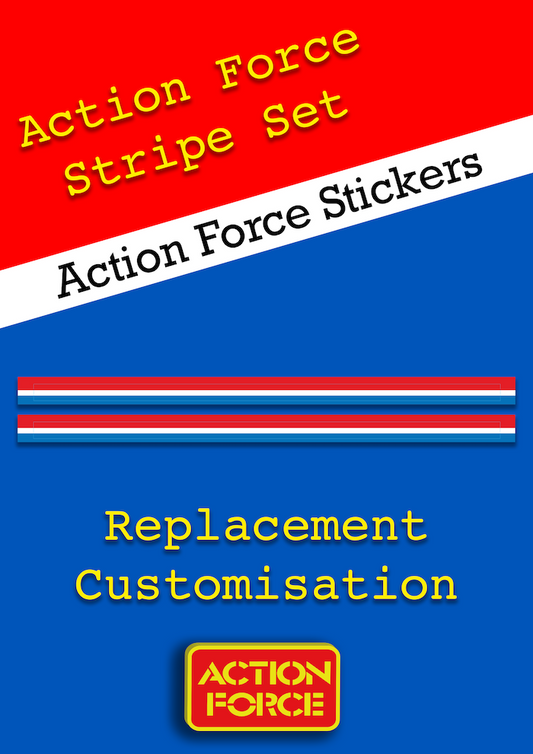 Vintage Action Force - Stripes Red White Blue - GI Joe - Custom Replacement - Palitoy