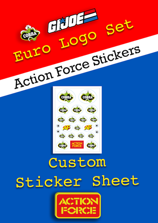 Vintage Action Force - Cobra Euro Logo Pack - Custom Sticker Sheet Replacement - Palitoy