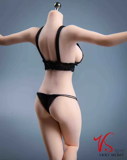 1/6 Scale Tulle Underwear Bra Underpants / Knicker Set Clothing Clothes - Black / White