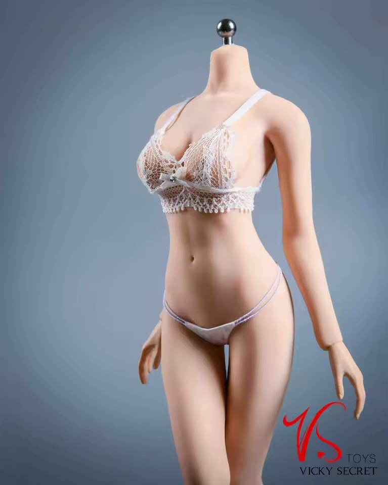 1/6 Scale Tulle Underwear Bra Underpants / Knicker Set Clothing Clothes - Black / White