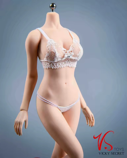 1/6 Scale Tulle Underwear Bra Underpants / Knicker Set Clothing Clothes - Black / White
