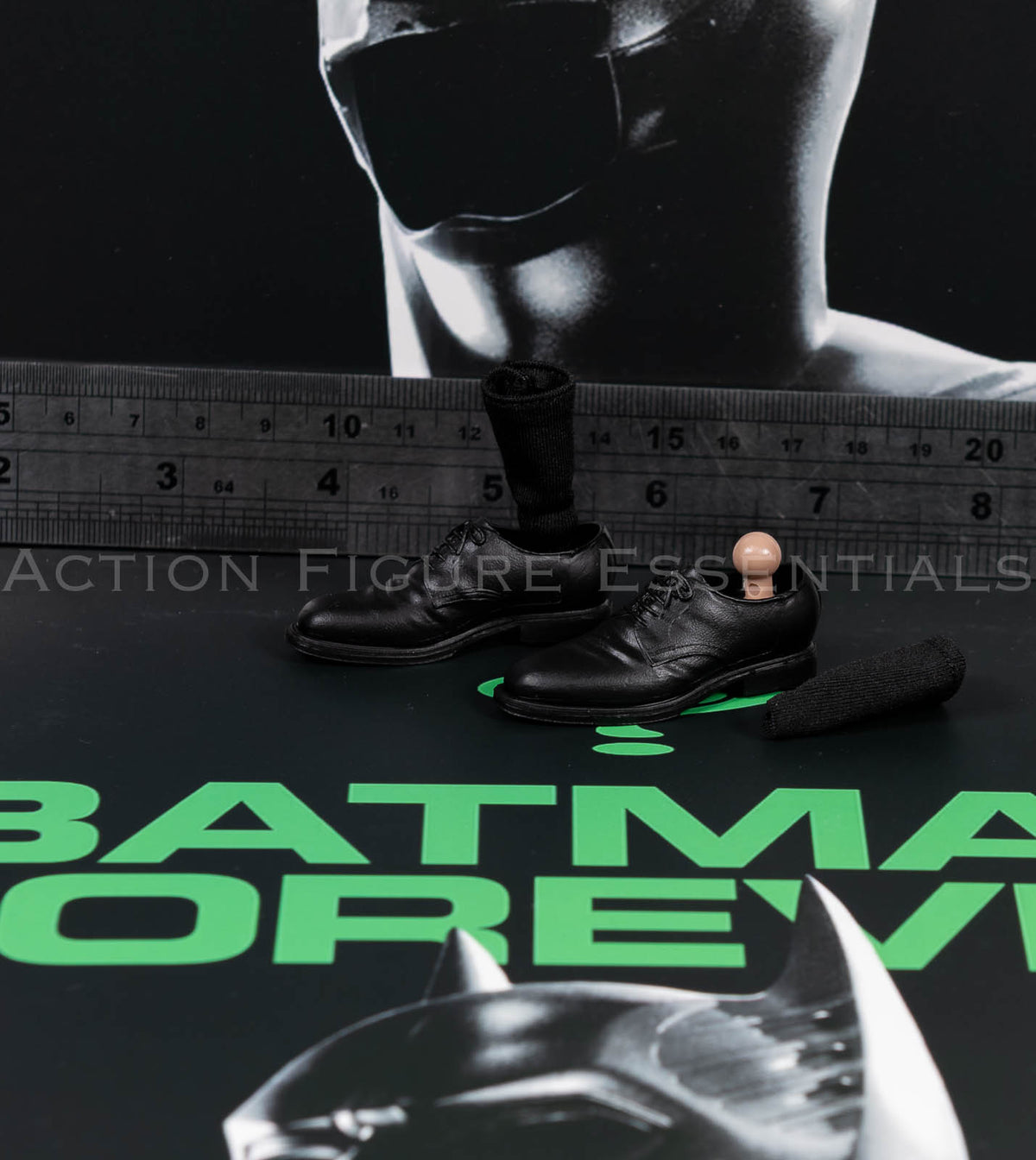Mars Toys The Heir Bruce Wayne black dress shoes and socks, image 18