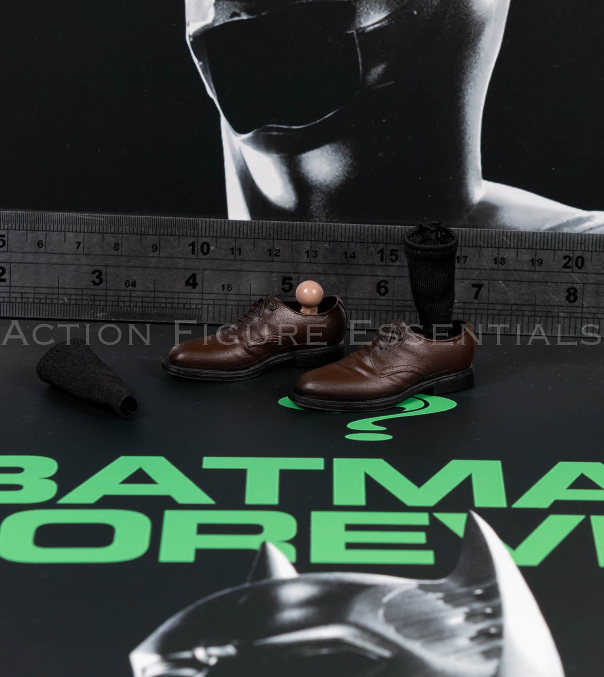 Mars Toys The Heir Bruce Wayne brown dress shoes and socks, image 23