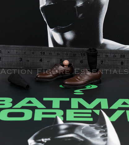 Mars Toys The Heir Bruce Wayne brown dress shoes and socks, image 23