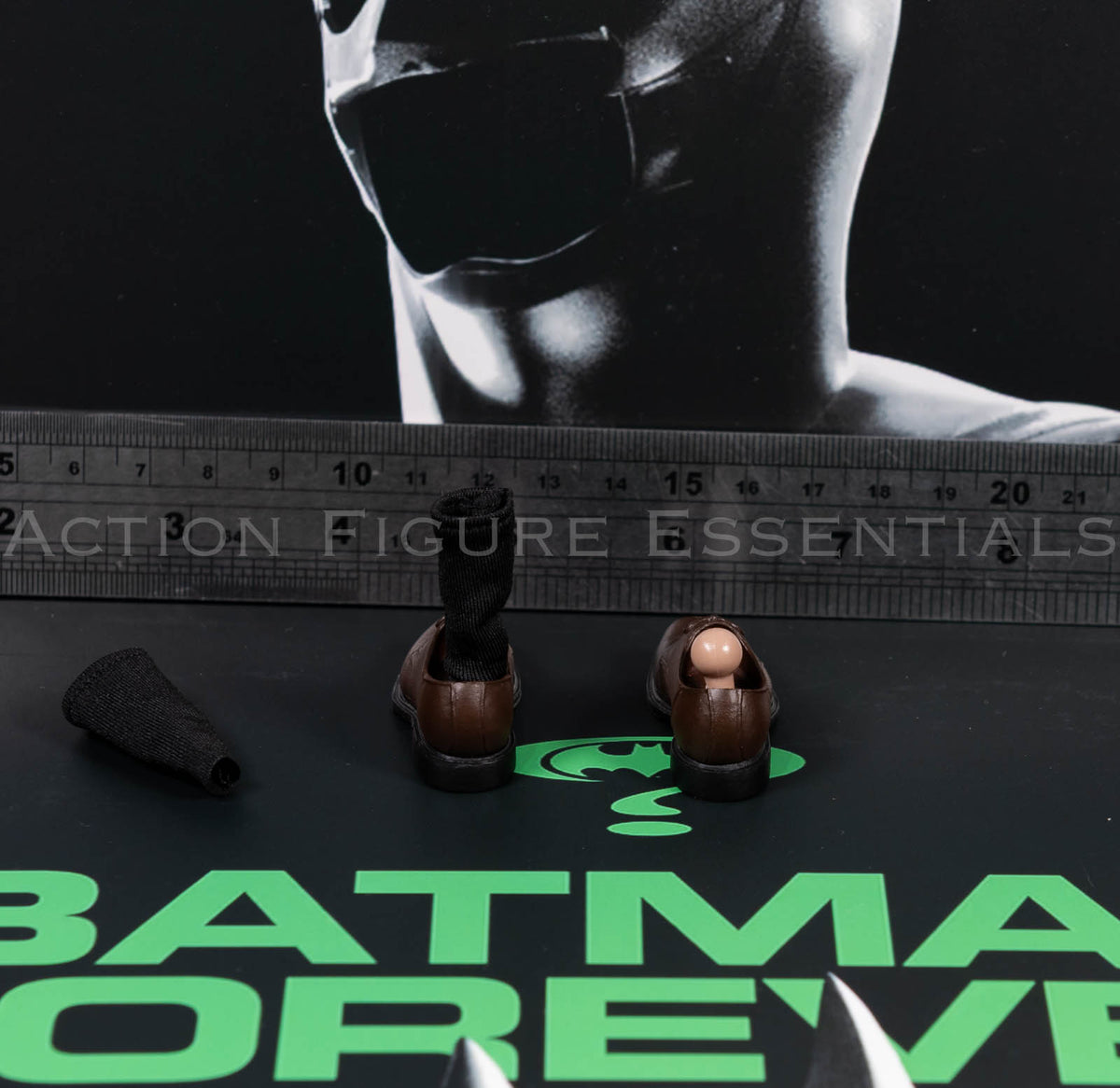 Mars Toys The Heir Bruce Wayne brown dress shoes and socks, image 26