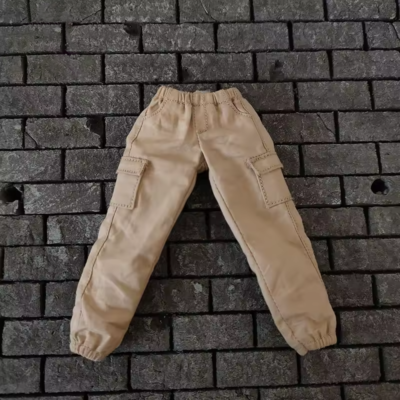 1/12 Scale Male Clothing Set – Blue or Black Denim Jacket, Black Vest, and Beige Combat Pants for 6” Action Figures