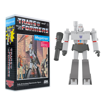 Super7 • Transformers Deluxe Figure • Megatron with VHS Style Packaging • Retro Vintage Style Action Figure Set