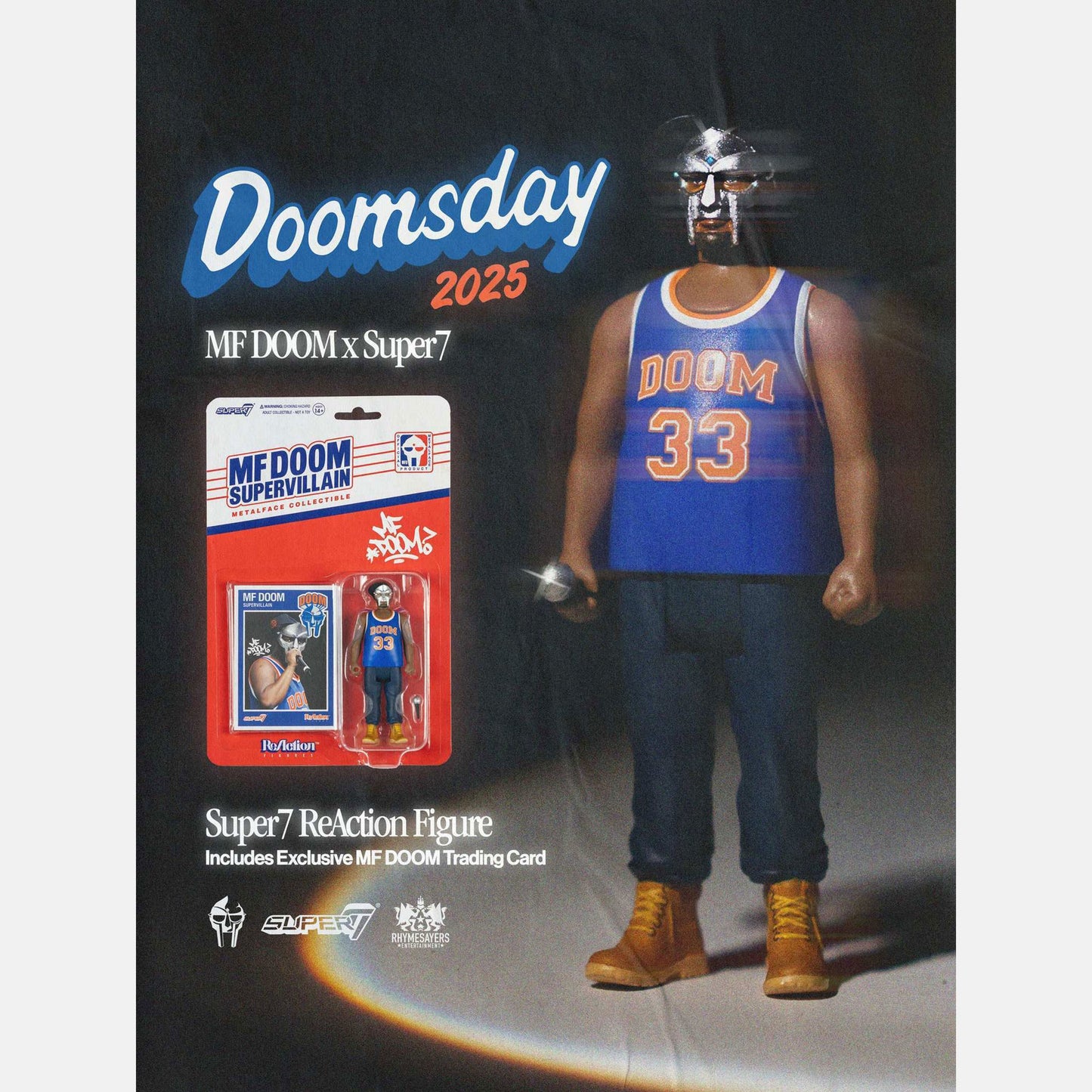 MF DOOM Metalface ReAction Figure 3.75” – Supervillain Hip-Hop Collectible by Super7