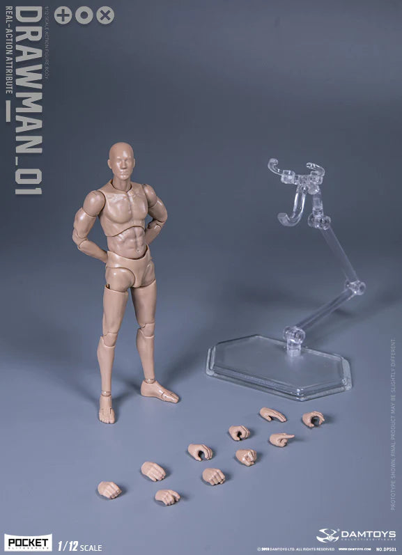 1/12 Action Figure Damtoys DPS01 Drawman Model Body Display Stand Set