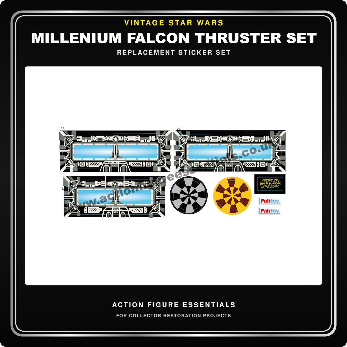 Vintage Star Wars Millennium Falcon Thruster & Chess Table Stickers