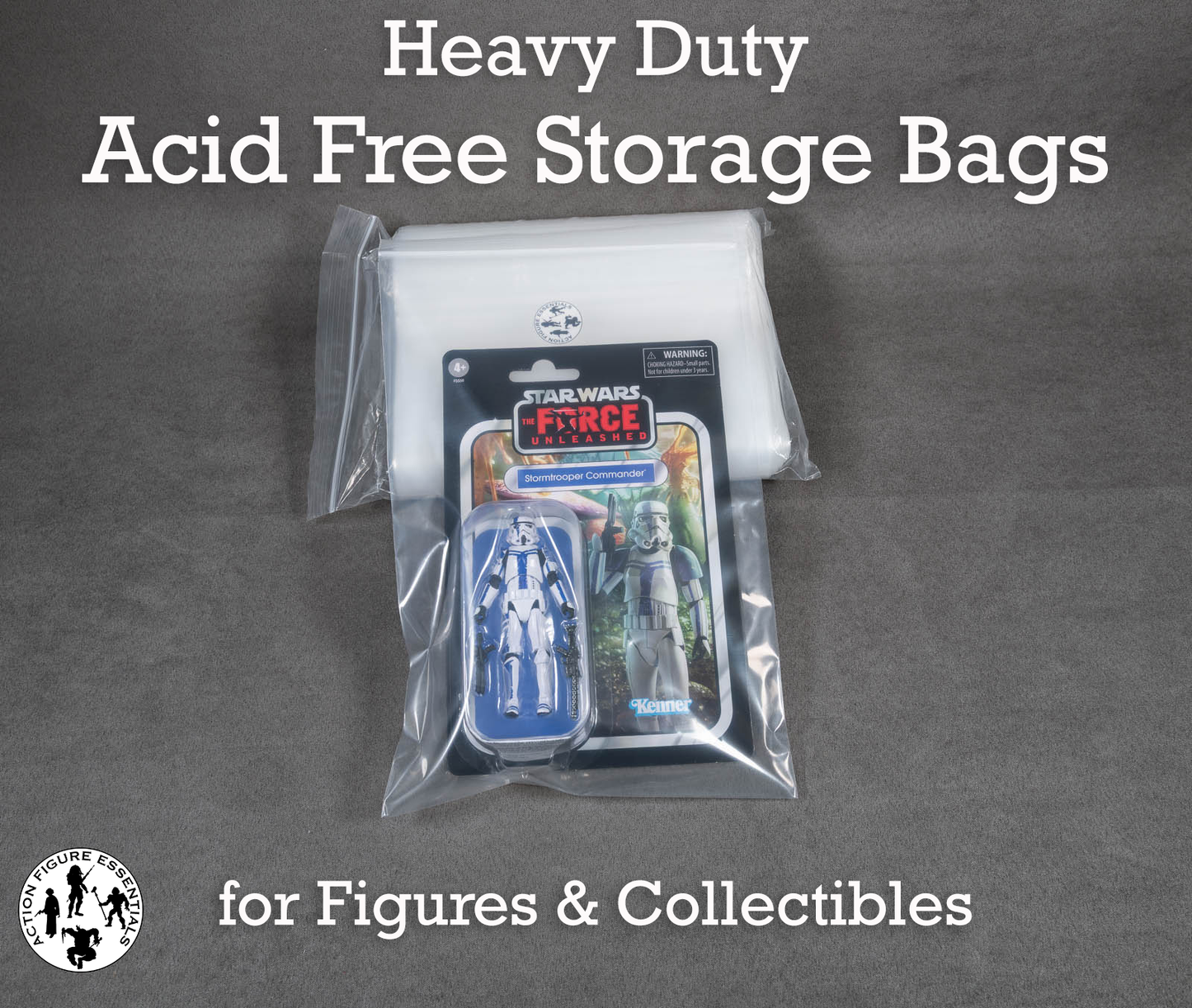 Heavy Duty Acid Free Storage Bags 203x305mm 20.3x30.5cm Resealable Collector Bags for Comics Figures & Collectibles – 100 Pack