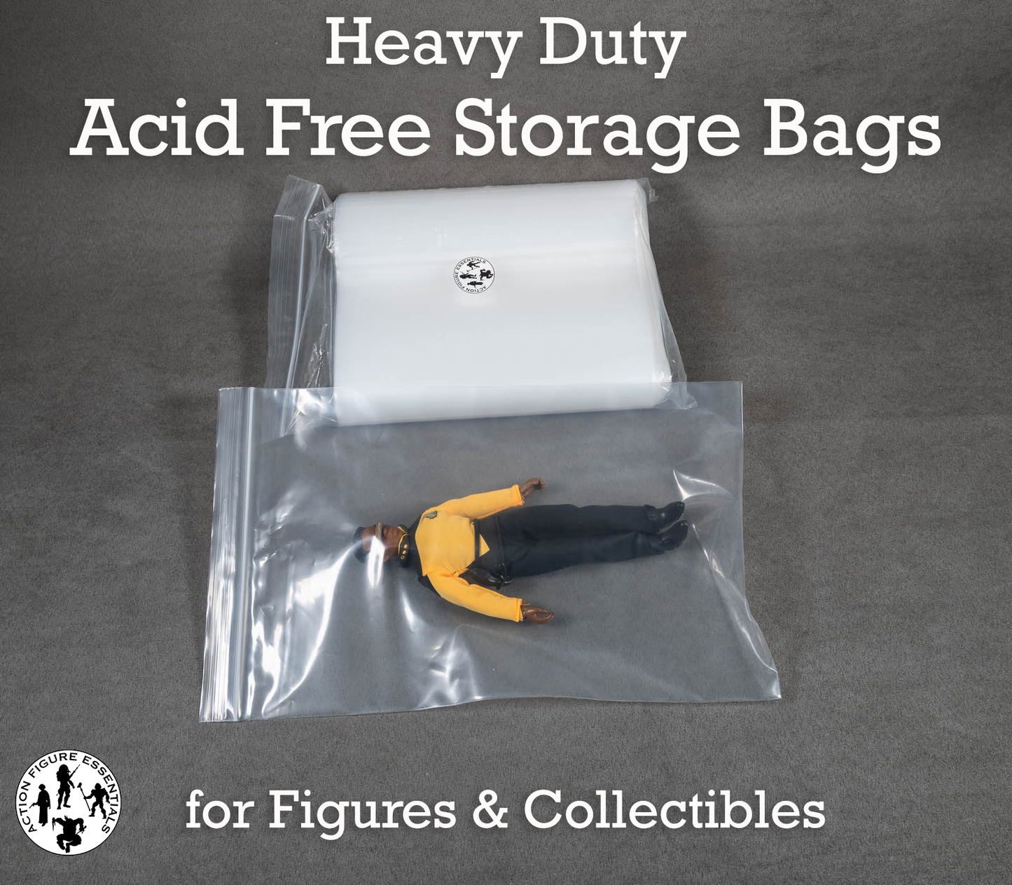 Heavy Duty Acid Free Storage Bags 203x305mm 20.3x30.5cm Resealable Collector Bags for Comics Figures & Collectibles – 100 Pack