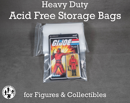 Heavy Duty Acid Free Storage Bags 203x305mm 20.3x30.5cm Resealable Collector Bags for Comics Figures & Collectibles – 100 Pack