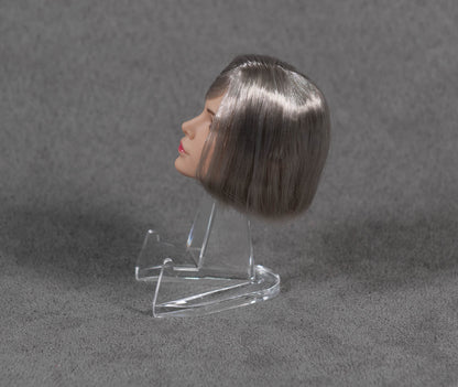 Female Head Sculpt with Silver Grey Bob Hair 1/6 Scale
