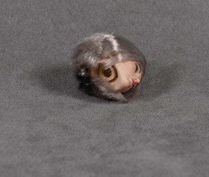 Female Head Sculpt with Silver Grey Bob Hair 1/6 Scale