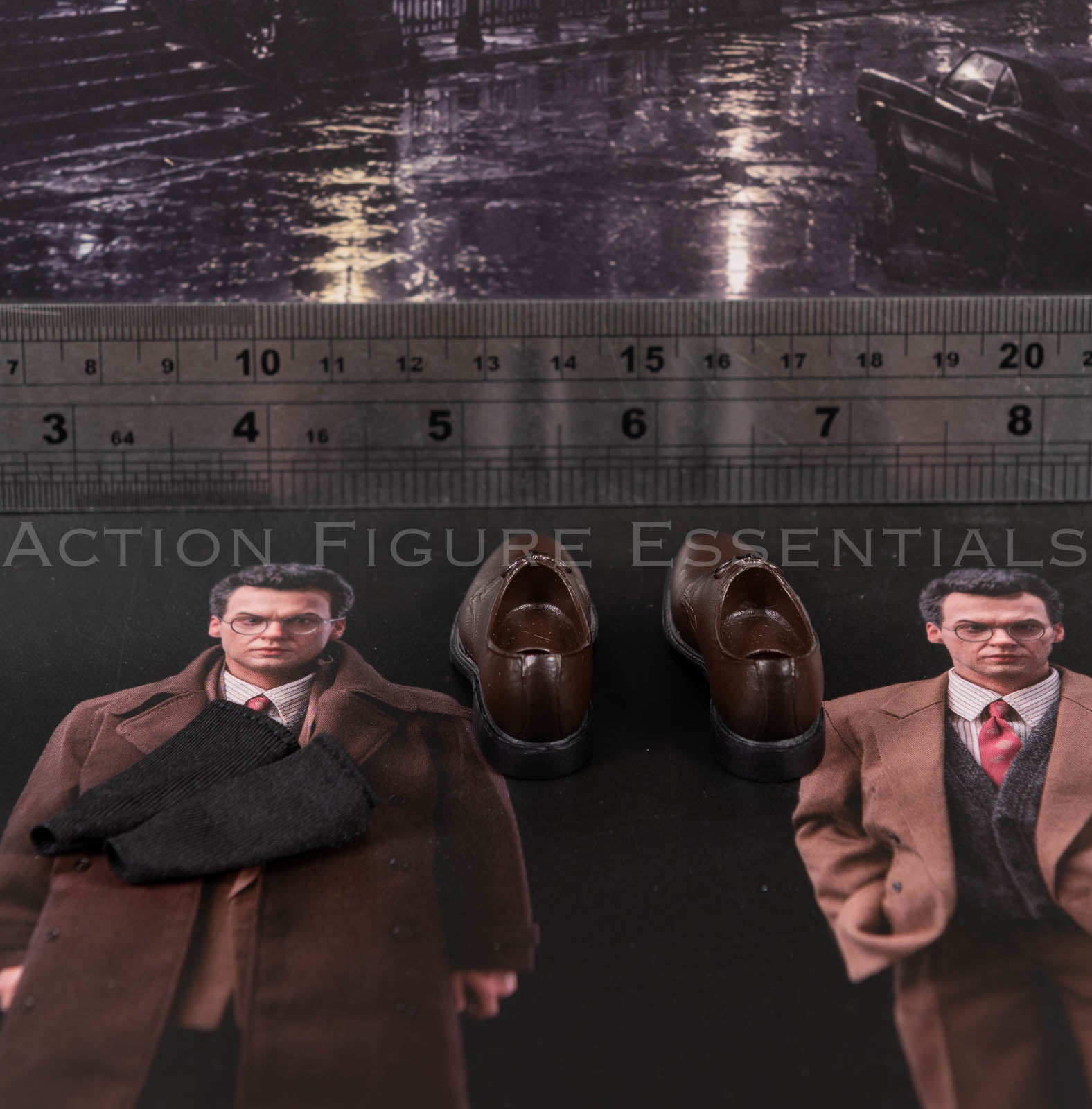 Mars Toys Mr W Batman 1989 Bruce Wayne brown dress shoes and socks 1/6 scale