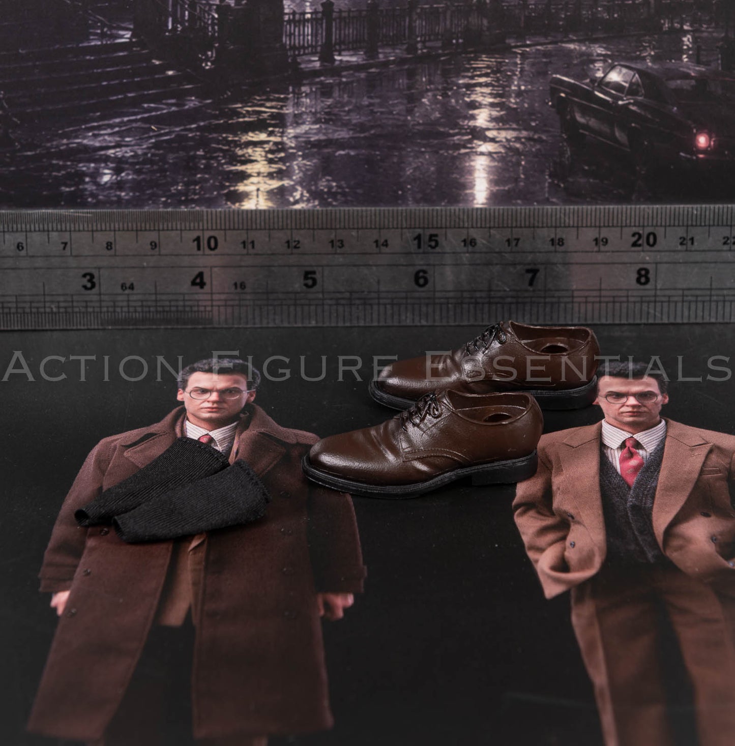 Mars Toys Mr W Batman 1989 Bruce Wayne brown dress shoes and socks 1/6 scale
